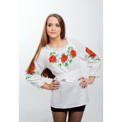 Embroidered blouse "Wild Poppies"